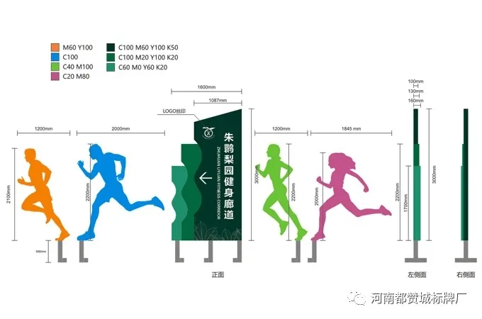 健康主题公园标识系统设计方案 健身步道/健康步道